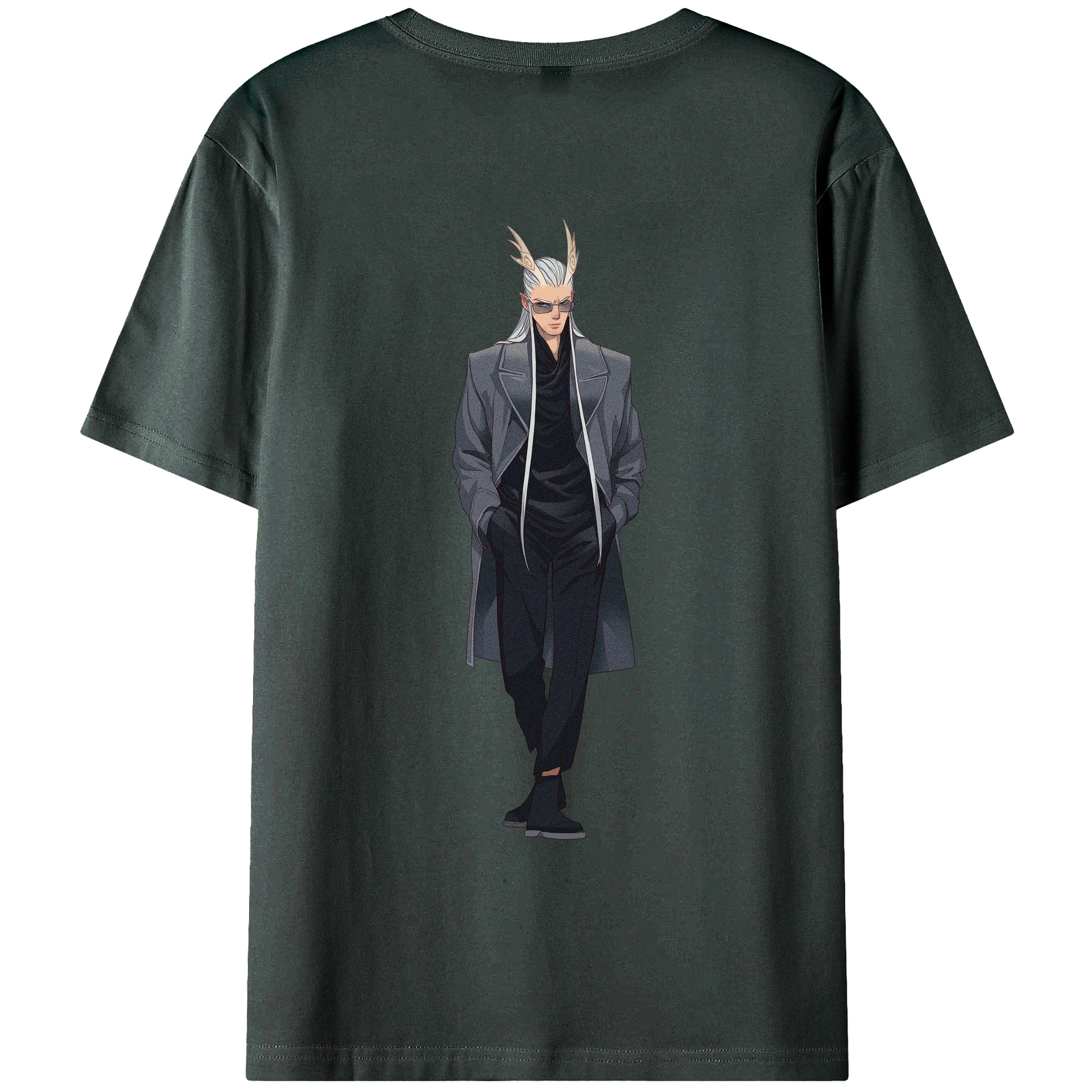 （画像用） Ne Zha 2 ナタ 魔童の大暴れ 綿100％ メンズ半袖Tシャツ（バックプリント） 通気性